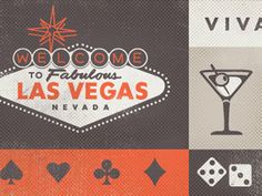 the las vegas sign and casino symbols are depicted in this retro style poster for an upcoming event