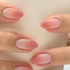 Nail Minimal Simple, Japanese Nail Art Simple, Highlight Nails, Pink Nails Design Ideas, Korean Blush Nails, Nail Minimal, Jelly Nail Art, Pink Nails Ideas, Minimal Nail