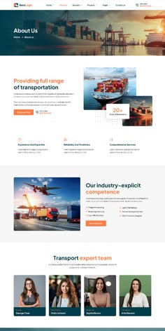 the website design for transport company