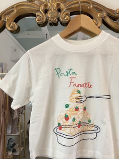 Vintage-wash cropped graphic tee for pasta fanatics! Relaxed fit Vintage Cropped T-shirt With Graphic Print For Summer, Vintage Cotton Crop Top With Graphic Print, Food Graphic Tee, Vintage Cropped Cotton T-shirt With Screen Print, Vintage Screen Print Cropped Cotton T-shirt, Cropped Graphic Tees, Kid Closet, Vintage Canvas, Sweater Set