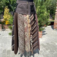 a woman's skirt with different patterns on it