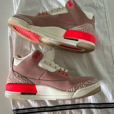 Slightly Worn Jordan 3s Retro Pink, No Box Air Jordan Rust Pink, Jordan 3 Retro Rust Pink, Jordan Shoes Women, Jordan Pink, Jordan 3s, Jordan 3 Retro, Womens Air Jordans, Air Jordan 3 Retro, Womens Jordans