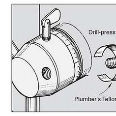 a drawing of a drill presser being used for drilling