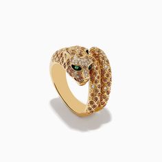 Effy Signature 14K Yellow Gold Emerald, Espresso, and White Diamond Ring White Diamond Ring, Effy Jewelry, Gold Yellow, Jewelry Designs, White Diamond, Luxury Jewelry, Espresso, Diamond Ring, Emerald