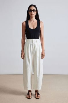 Apiece Apart Bari Crop Trouser - Cream High Waist Trousers, Apiece Apart, Perfect Pant, Best Lingerie, Womens Size Chart, On Repeat, Cropped Trousers, Work Travel, High Waisted Trousers