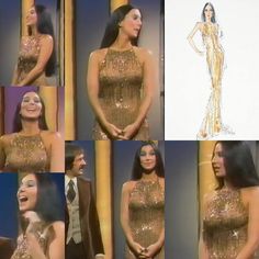 Cher Black Dress, Cher Gowns, Cher 80s Style, Cher Outfits 70s, 70s Modern Fashion