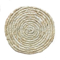 an image of a white basket with some rope on the bottom and one in the middle