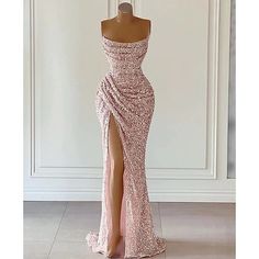 Silhouette:Sheath / Column; Hemline / Train:Floor Length; Closure:Zipper UP; Built-In Bra:No; Embellishment:Sequin,Glitter; Fabric:Sequined; Sleeve Length:Sleeveless; Tips:Colors may vary slightly due to different monitor settings,Professional dry cleaner only; Boning:No; Style:Sparkle,Glittering,Elegant; Occasion:Prom,Formal; Neckline:Strapless; Front page:Prom Dresses; Listing Date:01/25/2024; Bust:; Hips:; Hollow to Floor:; Waist: Pink Prom Dresses Mermaid, Wedding Party Robes, Robes Glamour, Classy Prom, Prom Dresses Elegant, Stunning Prom Dresses, Dresses Formal Elegant, Prom Dresses Sleeveless, Real Model