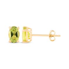 For their August birthday or any occasion, these peridot stud earrings are certain to be adored. 14K yellow gold Each earring features an oval-cut spring green peridot solitaire Friction backs August Birthday, Solitaire Studs, Green Peridot, Accessories Jewelry Earrings, Spring Green, Oval Cut, Jewelry Accessories, Jewelry Earrings, Yellow Gold