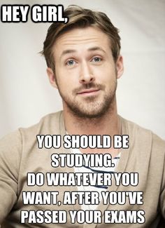 a man is looking at the camera while he has his hand on his chest and says, hey girl, you should be studying do whatever you want?