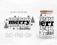 merry christmas jar svg dxf cut file for cricut and silhouette