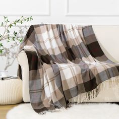 PRICES MAY VARY. ❤What You Need--Looking to add a classy note to your otherwise dull living room couch? Would you like to snuggle with your favorite book or TV show while staying cozy and comfortable? This classic buffalo plaid blanket is the perfect solution! ❤Material--This buffalo plaid throw blanket is made of soft 100% skinfriendly acrylic with a cashmere like feel. Light-weight so that easy to carry and durable for long lasting, year round use. ❤Lightweight Plaid Blanket--Not too large or Buffalo Plaid Blanket, Brown Throw Blanket, Plaid Blankets, Plaid Throw Blanket, Plaid Decor, Cozy Accessories, Cashmere Blanket, Blanket For Couch, Plaid Throw