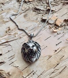 Beautiful Head of Lion Such a Powerful and  smart animal, stainless steel.  Looks great on him or her. K Pendant size : 2 inch  Chain length : 20 inch  Need a different length just write it to me in the "message to the seller" box of the order form. **LIMITED SUPPLY** All of our jewelry comes wrapped and ready for gift giving! To see more, please visit my shop at http://www.etsy.com/ca/shop/BadassjewelryToronto K Pendant, Lion Head Necklace, Astrology Necklace, Lion Necklace, Lover Jewelry, Head Necklace, August Birthday, Necklace Mens, Zodiac Horoscope