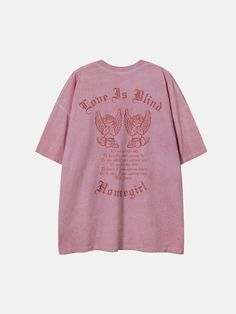 Washed Little Angel Graphic Tee - Anagoc Angel Graphic, New Fashion Clothes, Angel Shirt, Oversize Style, Oversize Fashion, Little Angel, Grey T Shirt, Clothing Details, The Trend