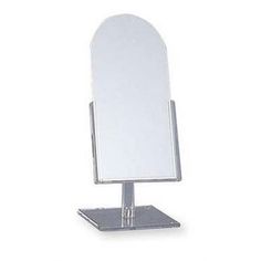 a mirror that is on top of a stand