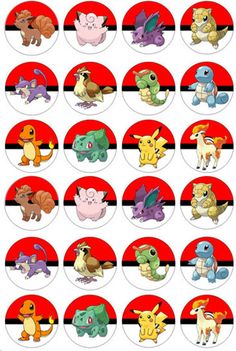 pokemon cupcake toppers with different types of pikachu