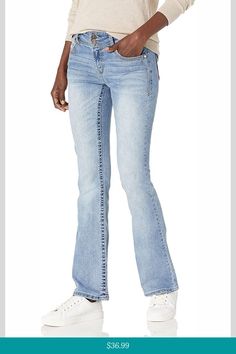 Women's Insta-stretch Curvy Bootcut Jeans Cute Outfits With Bell Bottom Jeans, Outfits With Bell Bottom Jeans, Mom Jeans Outfit Black, Best Places To Buy Jeans, Places To Buy Jeans, Flare Jean Outfits, Outfits With Wide Leg Jeans, Dark Blue Jeans Outfit, Light Jeans Outfit