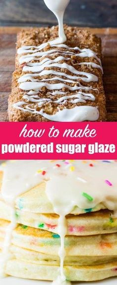 how to make powdered sugar glaze on pancakes with white icing and sprinkles