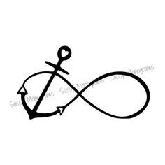 an anchor and heart symbol drawn in black ink