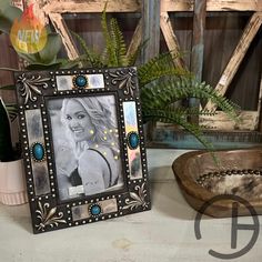 Silver Turquoise 4X6 Frame Girl Cave, 4x6 Frames, Western Rooms, Southwest Decor, Accessories Bags Purses, Hanging Hooks, Western Decor, Accent Mirrors, Silver Turquoise