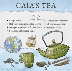 an illustration of gaia's tea recipe