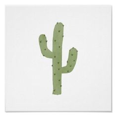 a green cactus with hearts on it's back print for wall art or home decor