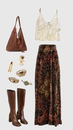 School Summer Outfits, Look Boho Chic, Estilo Hippy, Fest Outfits, Mode Hippie, Summer Outfits Black, Thrift Inspo