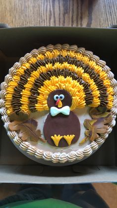 a decorated cake in the shape of a turkey