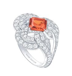 garo istepanyan Lv Ring, Louis Vuitton High Jewelry, Orange Gemstones, Lv Jewelry, Ideal Woman, Garnet And Diamond Ring, Gemstone Engagement Ring, Classic Engagement Ring, Jewelry Design Drawing