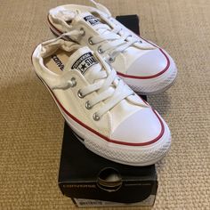 Converse Shoreline Slip White Women’s Size 7 Brand New Never Worn In Box Converse Shoes, Converse Shoreline Outfit, Converse Shoreline, Pretty Shoes Sneakers, Shoes Converse, Converse White, Women's Converse, Pretty Shoes, Womens Converse