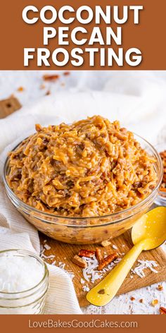 Coconut Pecan Frosting Easy Coconut Pecan Frosting, Butter Pecan Frosting Recipe, Pecan Frosting Recipe, Butter Pecan Frosting, Baking Corner, German Chocolate Cake Recipe, Pecan Frosting, Coconut Pecan Frosting