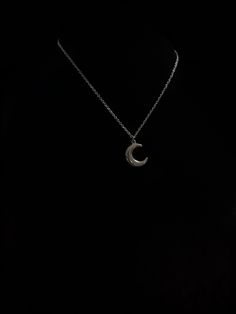 Silver Moon Necklace: stainless steel moon pendant on stainless steel chain, customized to your desired length Moon Pendant Necklace Silver, Silver Moon-shaped Clavicle Chain Charm Necklace, Silver Moon Charm Necklace With Adjustable Chain, Crescent Stainless Steel Necklace For Gifts, Silver Moon Phase Charm Necklace, Silver Metal Moon Charm Necklaces, Silver Metal Moon Phase Charm Necklace, Silver Metal Moon Shape Charm Necklaces, Silver Metal Moon Shape Charm Necklace