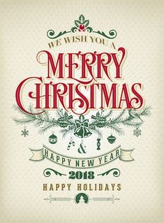 a merry christmas card with the words happy new year