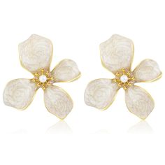 PRICES MAY VARY. Gold Flower Earrings: These delicate flower earrings look very elegant with sweet and special design, and they are a completely different style than your stud earrings. The unique design can highlight your appearance, grasp everyone's eyes in the crowd, light weight earrings women, gold earrings, bling flower stud earrings Flower Statement Earrings: These flower stud earrings are made of high-quality alloy. High polished. Nickel-free, hypoallergenic, and shiny forever. Our golde Women Gold Earrings, Freesia Flower, Flower Statement Earrings, Pearl Flower Earrings, Gold Flower Earrings, Pearl Statement Earrings, Prom Birthday, Birthday Fashion, Flower Drop Earrings