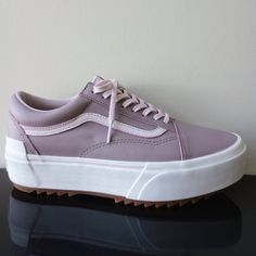 Vans Men's Old Skool Stacked Tumbled Leather Platform Sneaker In Purple Dove / True White ~ Features For A Modern Take On A Classic Silhouette. The Tumbled Leather Upper Provides Supple Durability And A Buttery Sheen, Bringing Both Practicality And Style To Your Everyday Wear & The Platform Gives You A Sassy Boost :) Retail Market: $100 Style: Unisex Condition: Brand New With Tag & Without Original Shoe Box Men's Size: 9 Or 10.5 (Women's Size) Retail Market, Platform Sneaker, Mens Vans, Classic Silhouette, Old Skool, Vans Shoes, Mens Shoes Sneakers, Shoe Box, Tumbling