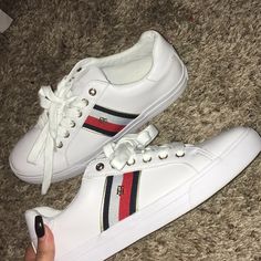 Tommy Hilfiger Outfits Women, Tommy Hilfiger Outfits, Tommy Shoes, Elegant Boots, Tennis Shoes Outfit, Trainers Shoes, Hilfiger Shoes, Tommy Hilfiger Shoes, Tommy Hilfiger Outfit