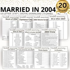 the married in 2006 game is shown with gold confetti around it and text that reads