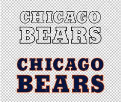 chicago bears logo with the words chicago bears on it in black and orange font, against a white background