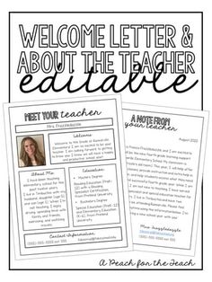 a teacher's welcome letter and poster