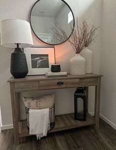 Entry Table And Mirror Ideas, Small Table Entryway Decor, Luxury Home Details, How To Style A Hallway Table, Dining Room Side Table Decor Ideas, Console Table With Clock Above, Entrance Hall Table Styling, White Kitchen Decor Ideas Modern, Decor Under Console Table