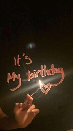 it's my birthday written on a sparkler in the dark