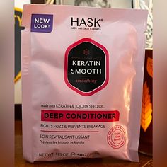 Hask Keratin Smoothing Deep Conditioner 50g/50ml New Sealed Travel Size These Are Especially Great For Travel When You Don’t Want The Hassle Of Opening Liquid Bottles And Getting Held Up In Line! Hask Deep Conditioner, Hask Hair Products, Keratin Smoothing, Deep Conditioner, Hair Conditioner, Hair Products, Travel Size, Keratin, Seed Oil