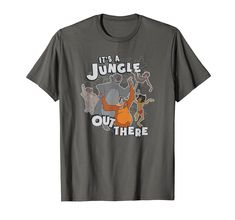 a t - shirt that says it's a jungle out there with cartoon characters