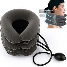 Cervical Neck Spasms, Neck strains. Cervical Spondylosis, Chronic Neck. Who Can Use the Cervical Traction Kit Cervical Neck Traction Device 1. Any adult can use it for either neck pain relief or as an inflatable travel pillow. Neck Hammock, Neck Stretcher, Neck Traction, Cervical Traction, Pinched Nerve, Traction Device, Shoulder Pain Relief, Neck Support Pillow, Orthopedic Pillow