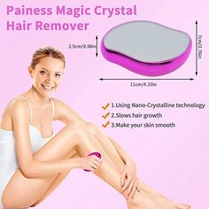 Painless Hair Removal - Crystal hair removal instantly shrinks pores on skin to instantly smooth and eliminate hair regrowth.
 	Crystal hair remover is simple and convenient to use.
 	portable Small and compact size - Crystal Hair Eraser is a professional styling hair remover.
 	Clean the hair within 90 seconds, preventing hair loss and regrowth.
 	Hand-held device quickly provides soothing relief to forearms after shaving, lessening ingrown hairs and leaving smoother skin.

The Crystal Hair Eraser is a unique hair removal tool which can help gently remove excess hair from your legs, arms, underarms and bikini line. Simply glide the Plucker over the area to remove unwanted hair. The Crystal Hair Eraser's unique design lifts unwanted hair away from your skin.

The Eraser is ideal for use af Crystal Hair Removal, Crystal Hair Remover, Crystal Hair Eraser, Upper Lip Hair, Slow Hair Growth, Hair Eraser, Painless Hair Removal, Ingrown Hairs, Excess Hair