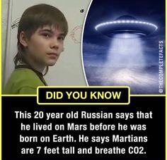 a young boy is looking at the camera with an alien image in front of him