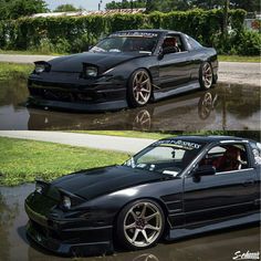 two pictures of the same car in different stages