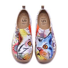 UIN Footwear Women Cheer Up Canvas loafers Quilted Shoes, Women Slip On Sneakers, Travel Canvas, Comfortable Loafers, Shoes Canvas, Shoes On Sale, Casual Loafers, Painted Shoes