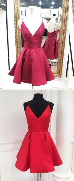 short prom dress, red prom dress, 2017 short homecoming dress, red short homecoming dress, party dress Red Short Prom Dress, Dress Red Short, Cocktail Fashion, Short Red Prom Dresses, Cute Homecoming Dresses, Satin Homecoming Dress, Prom Dresses 2017, Red Homecoming Dresses, Dress Homecoming