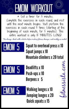 an exercise card with instructions for the gym workout